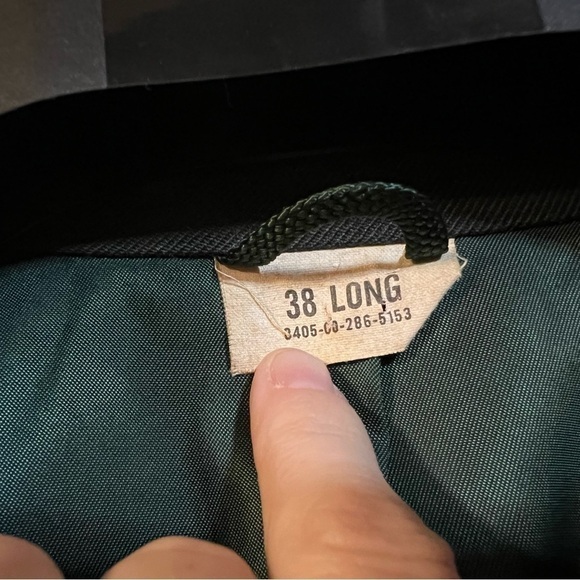 Men’s military jacket XL 38L long coat embroidered patched army green outerwear - Picture 9 of 15